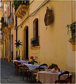 Tavoli in Ortigia, Siracusa